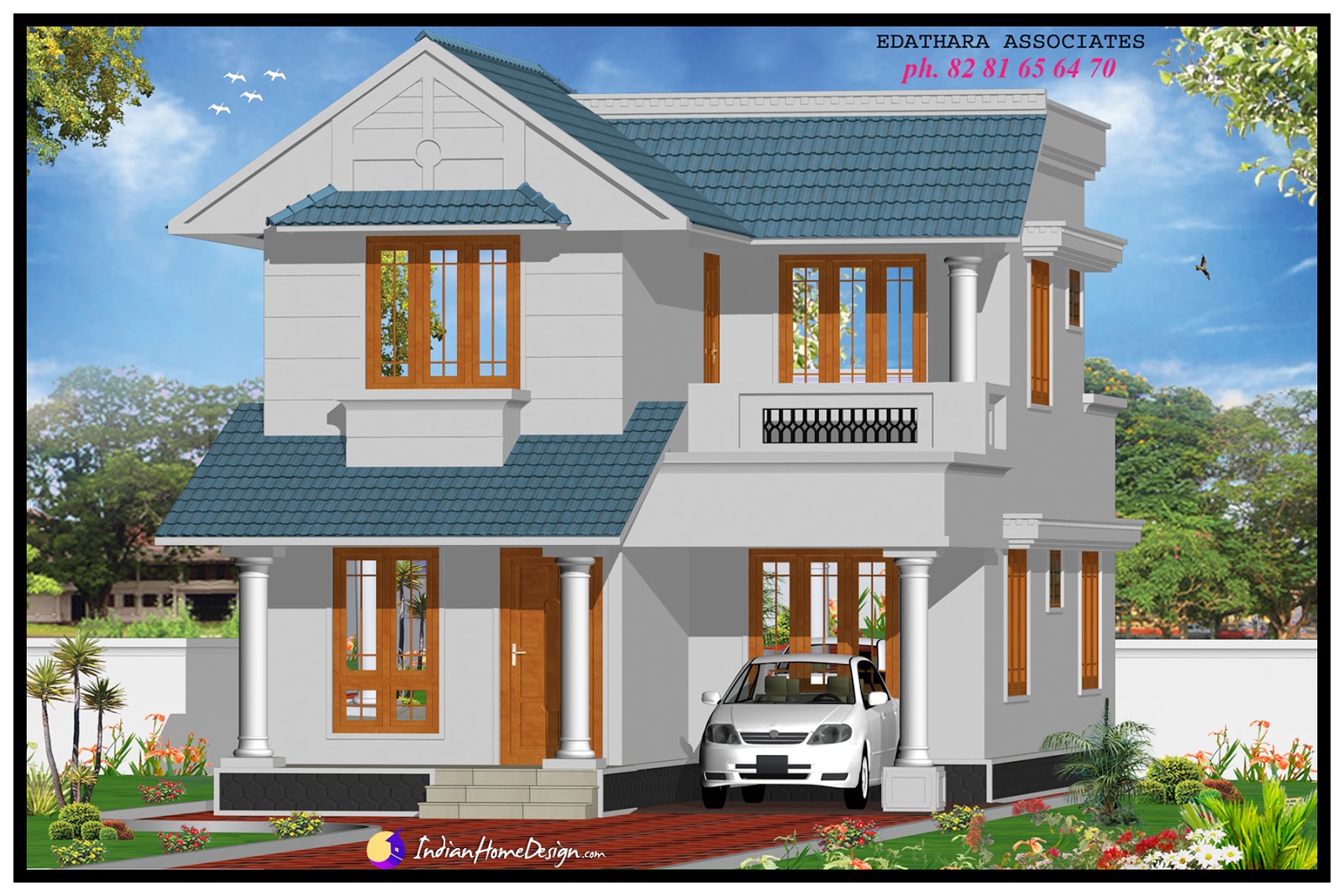 1491 Sqft Modern Double Floor Kerala Home design