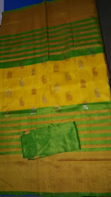 Green with Yellow color Uppada pattu saree