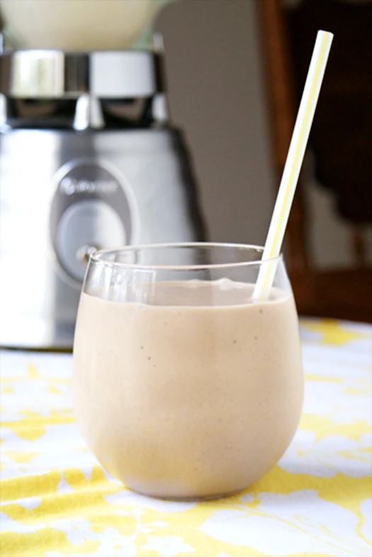 Peanut Butter Chocolate Banana Smoothie made with greek yogurt