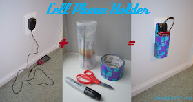 how to make a cell phone charging station holder with duct tape and crystal light container 