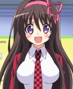 Ōka looking cheerful and bright, with requisite fang and bosoms