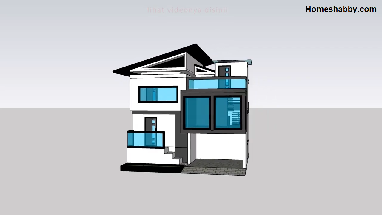 Desain dan Denah  Rumah  Minimalis Split Level Ukuran 7 x 7 