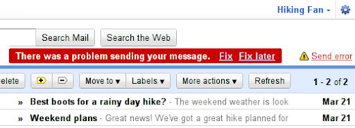 Gmail Labs, pozadinsko slanje Background Send