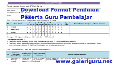 Download Format Penilaian Peserta Guru Pembelajar