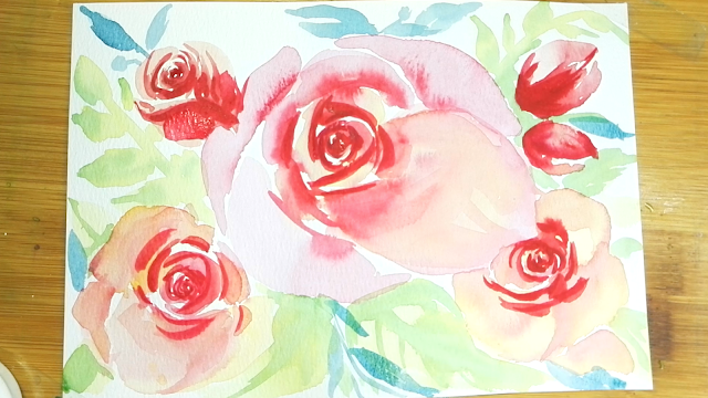 How to draw watercolor roses step by step tutorial easy