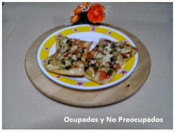 Plato mini pizzas con verduras