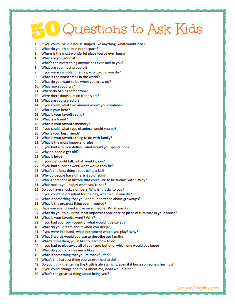 50 questions to ask kids {plus free printable}