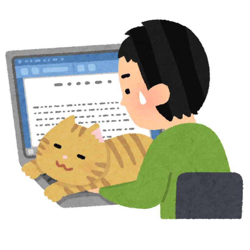 猫に仕事を邪魔される人のイラスト 男性 かわいいフリー素材集 いらすとや 猫に仕事を邪魔される人のイラスト 男性 かわいいフリー素材集 いらすとや