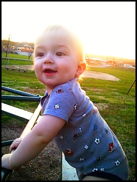Sammy on merry go round