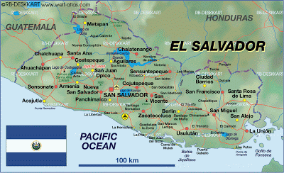 Mapamundi Mapa de El Salvador America