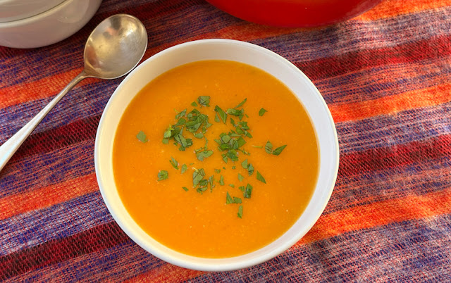 Food Lust People Love: Potage de Crécy or French Carrot Soup is a traditional dish made from sweet carrots with rice as a thickener. It’s smooth, savory and delicious!