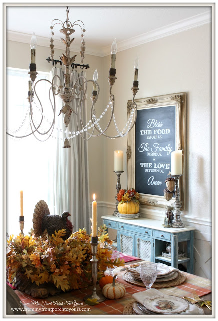 French Country Dining Room-DIY Chalk Board-Fall Dining Room-Thanksgiving-From My Front Porch To Yours