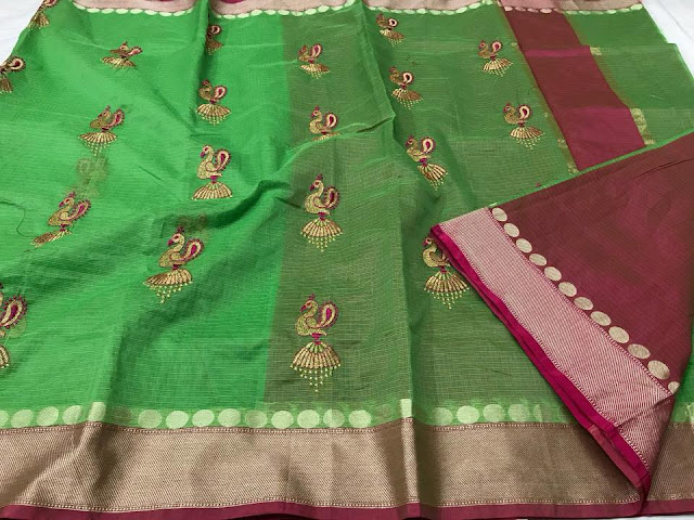 Kota silk sarees with jumki embroidery work|Buy  kota silk sarees 