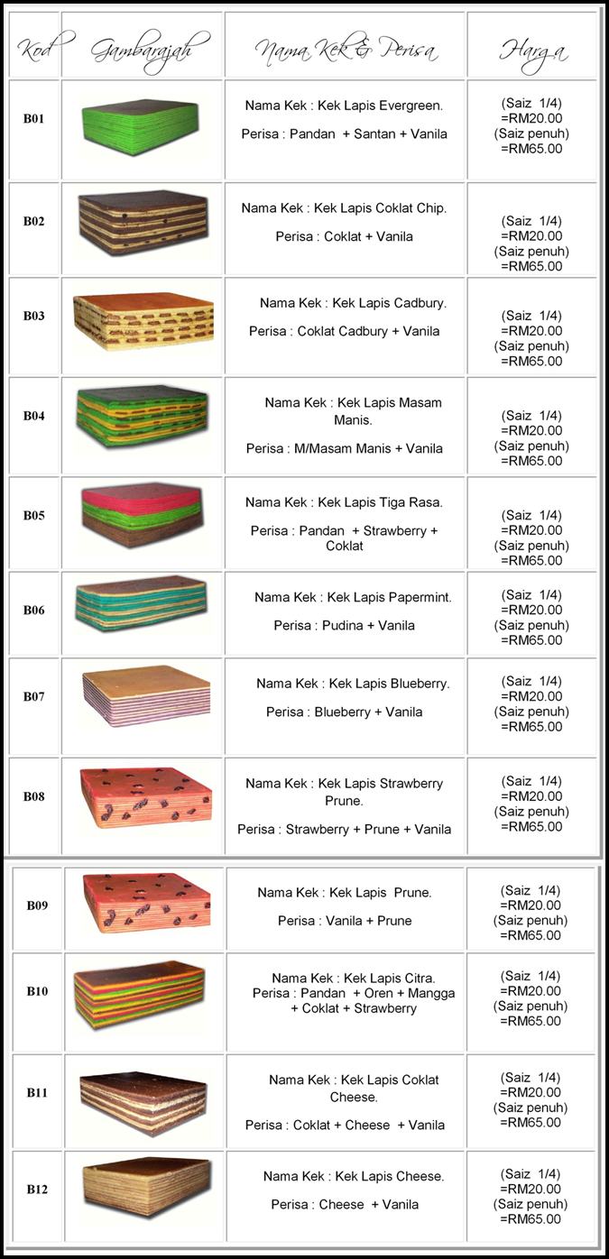 Kek Lapis Sarawak: Katalog Kek Lapis Sarawak