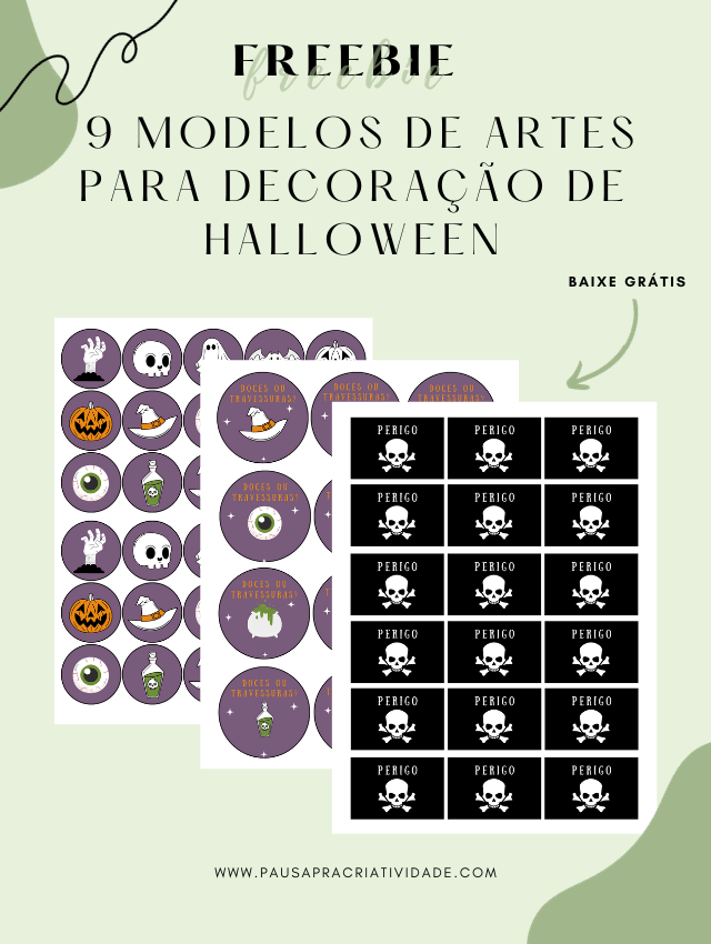 Baixe Grátis 9 modelos de artes para decoração de halloween