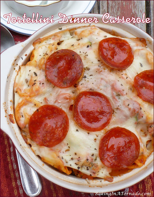 Tortellini Dinner Casserole | recipe developed by www.BakingInATornado.com | #recipe #dinner