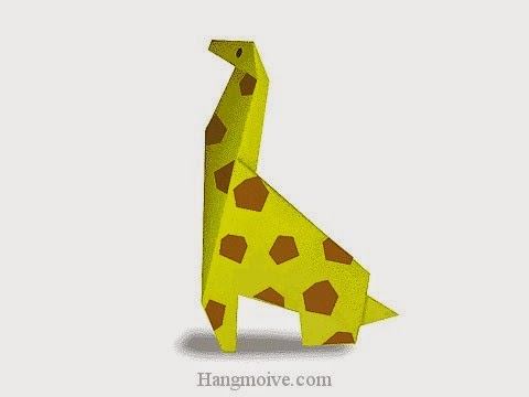 Cách gấp, xếp con hươu cao cổ bằng giấy origami - Video hướng dẫn xếp hình - How to make a Giraffe