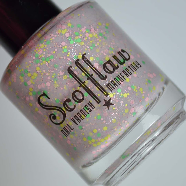 grey jelly nail polish with candy glitter