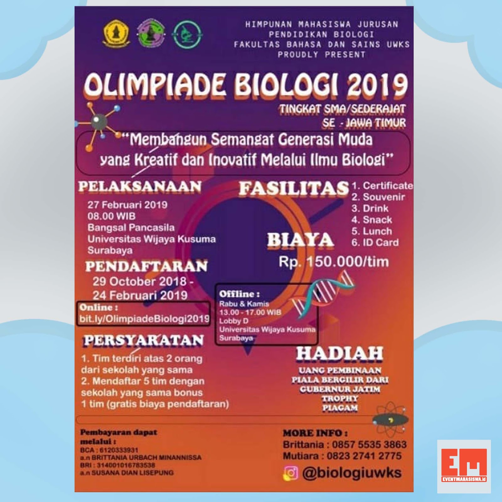 Olimpiade Biologi Tingkat Sma Se Jawatimur Event Mahasiswa