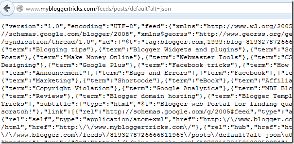 raw JSON