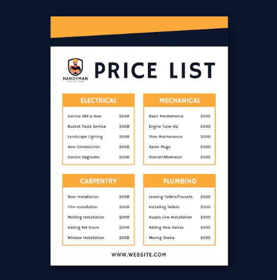 Price List Printing London