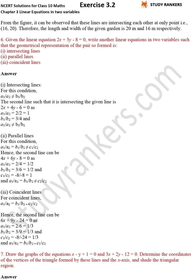 NCERT Solutions for Class 10 Maths Chapter 3 Pair of Linear Equations in Two Variables Exercise 3.2 Part 9