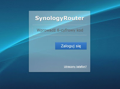 Prośba o podanie kodu uwierzytelniania dwuskładnikowego przy próbie zalogowania do routera Synology RT2600AC