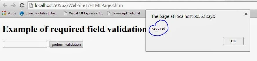 Required validation in Java Script