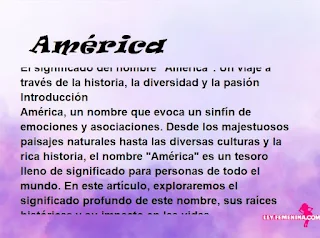 significado del nombre América