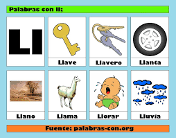 Resultado de imagen de palabras con lla lle lli llo llu