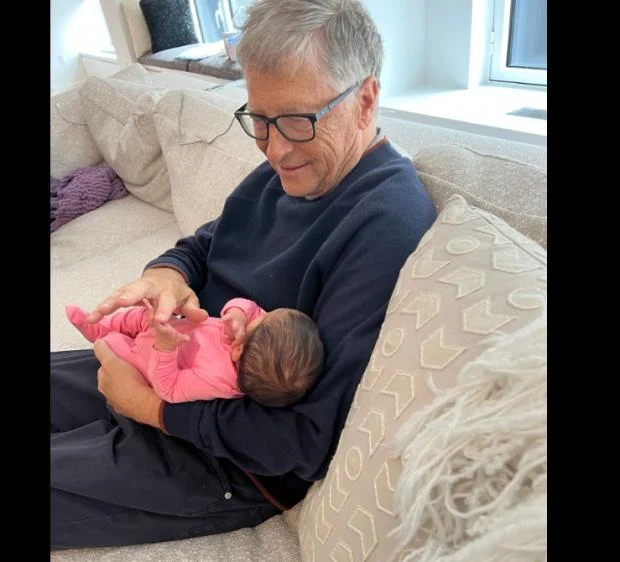 Bill Gates shares the first photo of his granddaughter Laila and wishes her the same The founder of Microsoft, billionaire Bill Gates, shared the first photo of him with his granddaughter, his daughter Jennifer and her husband, the Egyptian knight, Nael Nassar.    First photo of Bill Gates' granddaughter Bill Gates expressed his happiness at the feet of his grandson, and in the picture he was holding his granddaughter and touching her hand with his finger. She becomes his first granddaughter and her father named her Laila.    Bill Gates wrote on his Instagram account: "I can't wait to see you discover the world," and the global billionaire closed the comments on a few of his friends.    Jennifer Bell Gates shares the first photo of her baby girl Jennifer Gates welcomed her newborn on March 4, and shared a picture of her baby's foot through her account, and wrote: "Send love from our healthy little family." Two days ago, she shared a picture of her holding her baby without showing her face.    It is worth noting that Jennifer Gates documented the stages of her pregnancy from the Egyptian, Nael Nassar, and shared, through her account on “Instagram”, a picture showing the first months of her pregnancy and wrote, “A very full belly.”    And last November, she shared some of the photos that she and her husband gathered and appeared in the middle of her pregnancy, and she wrote: "I can't wait to see the baby, passionate and excited to see him."    Jennifer is 26 years old, and she married Egyptian Nile Nassar, 31, on October 16, 2021, and a family ceremony was held at the couple's farm in Westchester, New York City, USA, and the value of the farm is $ 25 million.    Jennifer shared a video from the wedding and wrote, "365 days ago we committed forever, our wedding was the most magical celebration in the afterlife, but marriage is even better, grateful that we can relive these memories today."