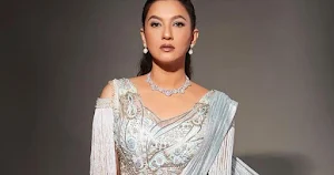 gauhar khan silver saree hot actress