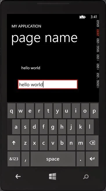 How to bind Text property of Text block to the text property of a text box in windows phone