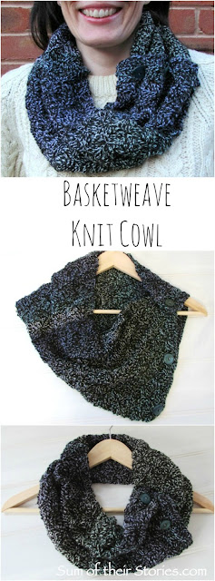 Basketweave cowl free knit pattern