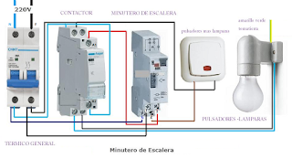 MINUTERO DE ESCALERA CON CONTACTOR