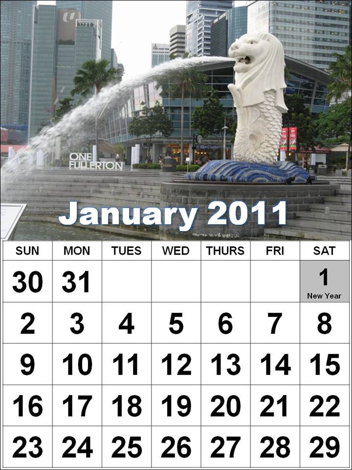 2011 January Calendar with