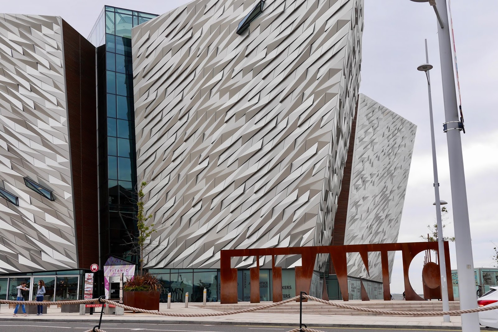 The Titanic Museum in Belfast entrance by Scottish Blogger Cal McTravels from www.calmctravels.com