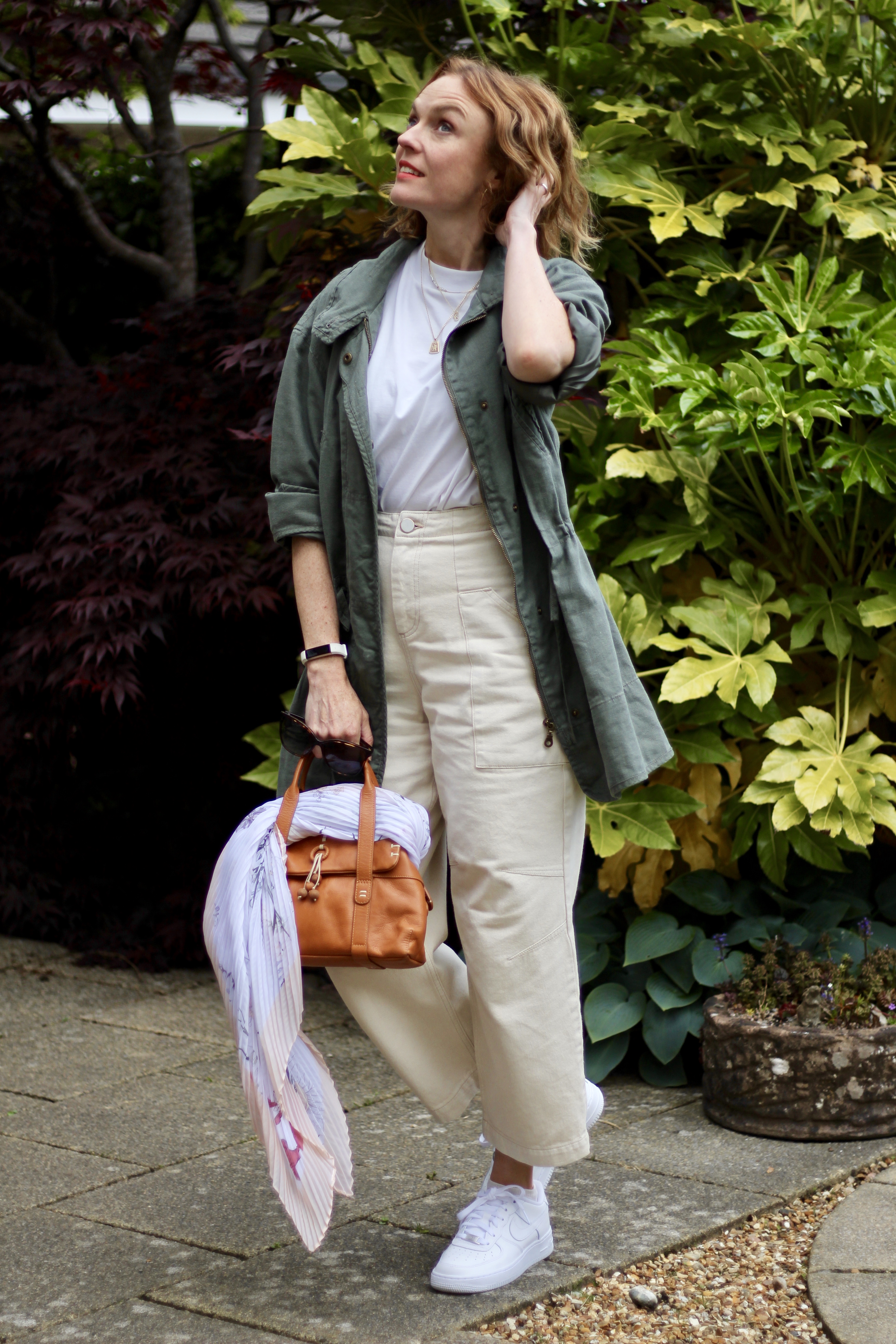 Cream Jeans, White Tee and a Khaki Coat | Fake Fabulous