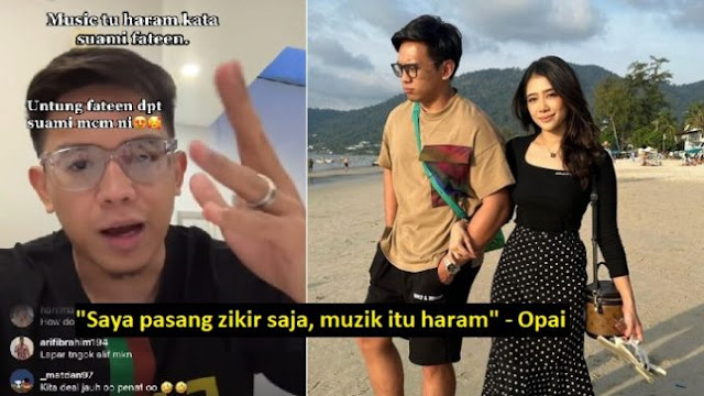 Suami Fatin Afeefa Beritahu Dengar Muzik Adalah Haram, Sekali Netizen Masuk Bagi Komen Ini