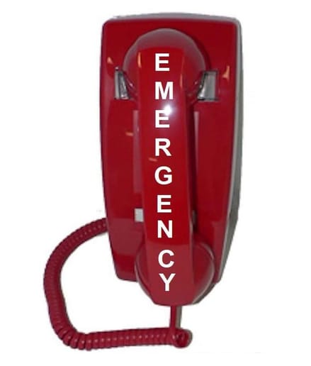 Emergency Wall Telephone Pre-programmed to Auto Dial 911