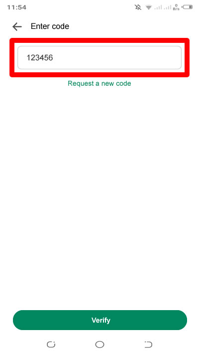 enter code sent by paypal to registered paypal number