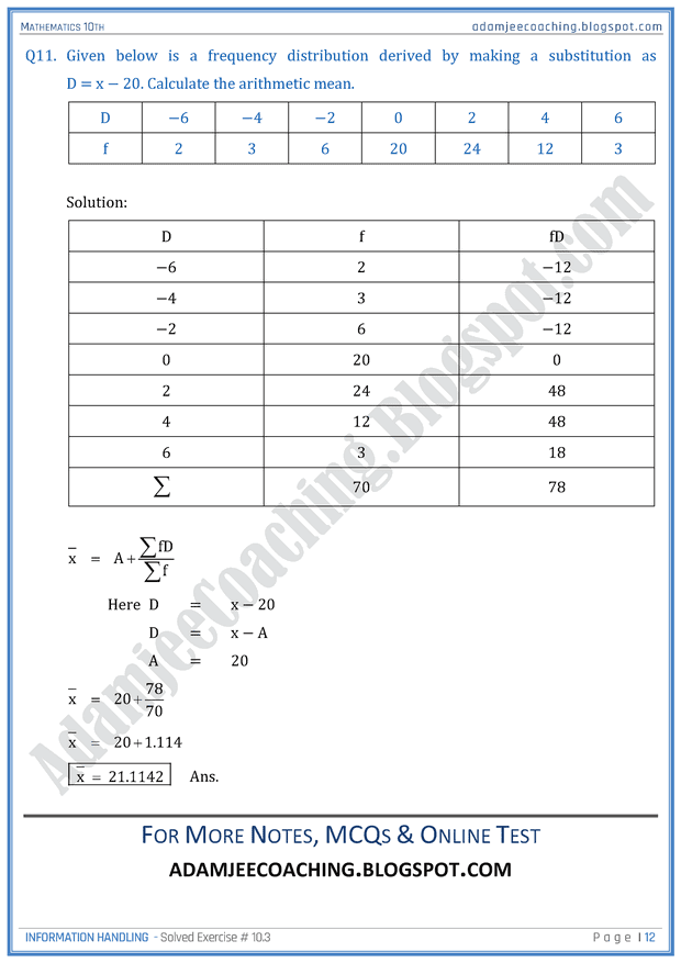 information-handling-exercise-10-3-mathematics-10th