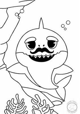 dibujo de grandfa shark para colorear