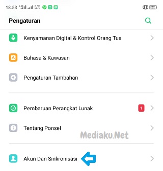 Menghapus Akun Tersimpan Di HP Realme 5i