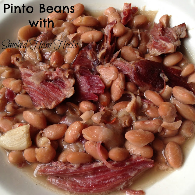 Pinto Beans with Smoked Ham Hocks {Slow Cooker}