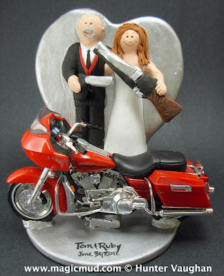 Bride with Shotgun Wedding Cake Topper