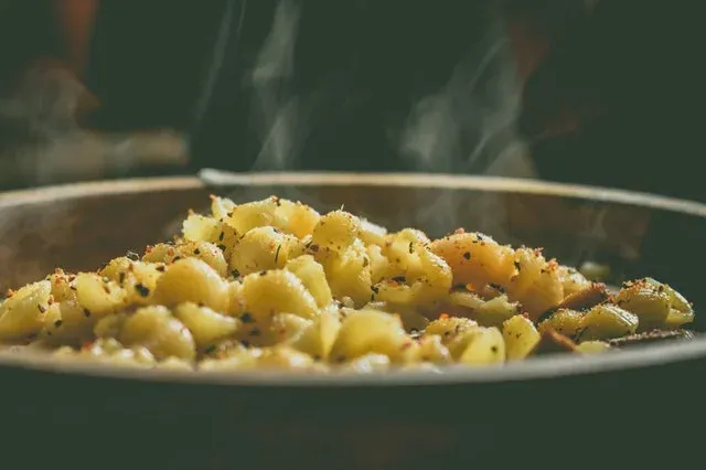 Mac and cheese cooked in the microwave