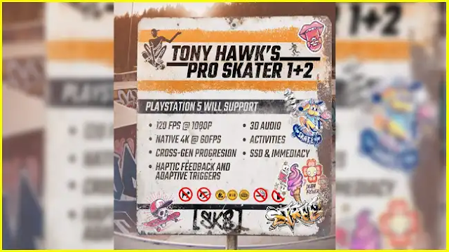 Tony Hawk's Pro Skater 1 + 2 Coming to 1080p / 120 FPS & 4K / 60 FPS on PlayStation 5