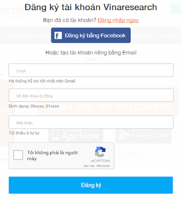 Vinaresearch - khảo sát trực tuyến và kiếm tiền online
