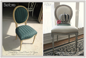 Chalk Paint Painted Fabric Chair-How I Found My Style Sundays- From My Front Porch To Yours